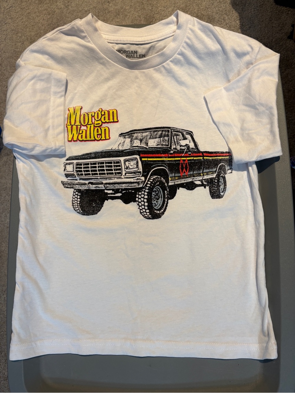 Morgan Wallen Children’s White Truck Graphic Tee.
